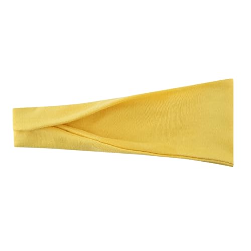 IQYU Haarspangen Jungs Sport-Stirnbänder für Damen und Herren, elastisch, weicher Stoff, rutschfeste Haarbänder, Haarkette für tägliches Training, Yoga, Laufen, Sport, Unisex (Yellow, One Size) von IQYU