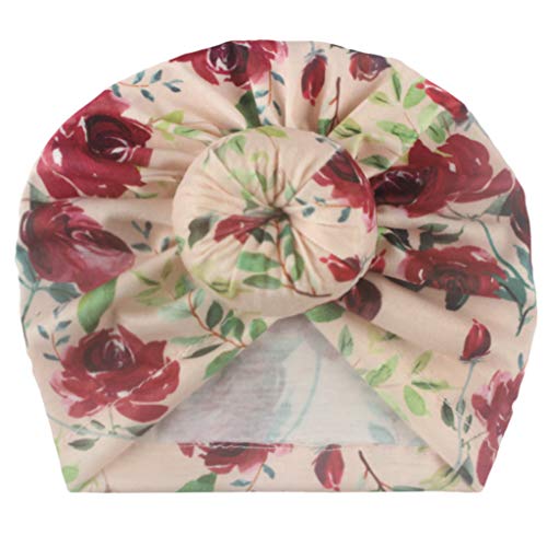 IQYU Halsband Kopfbedeckung Kinder-Accessoires Haarbügel Blumen Kinder verknüpfte Junge Mütze Baby Schal Mädchen (Red, One Size) von IQYU