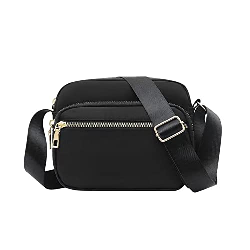 IQYU Handy Taschen Für Gürtel Damen Klassische kleine Nylon Umhängetasche Handytasche Damen Leichte Messenger Sling Umhängetasche Taschen Damen Umhängetasche Party (Black, One Size) von IQYU