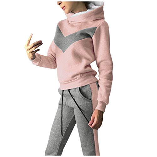 IQYU Hausanzug Damen Winter Jogginganzug Damen Set Warm Sportanzug Damen Lang Freizeitanzug Damen Baumwolle Sweatshirt + Lange Hose Trainingsanzug Damen Set Yoga FüR Running, Yoga, Gym von IQYU