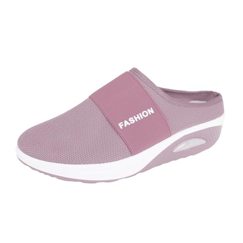 IQYU Hausschuhe Damen Clogs Sneakers Orthopädische Mesh Atmungsaktiv Sneaker Casual Walkingschuhe Weich Leicht Slippers Einfarbig Barfußschuhe Slip On Schlupfschuhe Bequeme Freizeitschuhe von IQYU