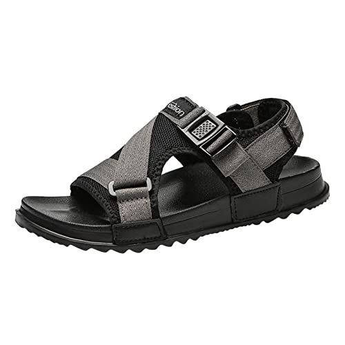 IQYU Herren Sandalen Sommer Mode Muster Bequeme Freizeitschuhe Rutschfeste Einfache Leichte Bequeme Sandalen Jack Wolf Schuhe Herren (Zjsjm-B-Grey, 42) von IQYU