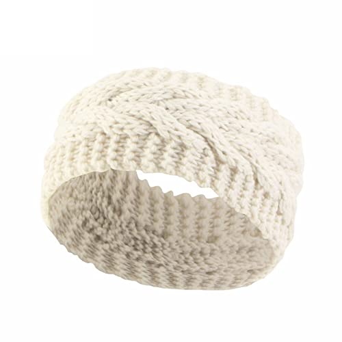 IQYU Jogging Zubehör Herren Damen Wollstirnband Warmes Stirnband Modisches Strickstirnband Laufen Damen Winter (Beige, One Size) von IQYU