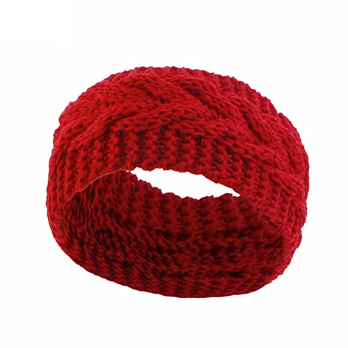 IQYU Jogging Zubehör Herren Damen Wollstirnband Warmes Stirnband Modisches Strickstirnband Laufen Damen Winter (Red, One Size) von IQYU