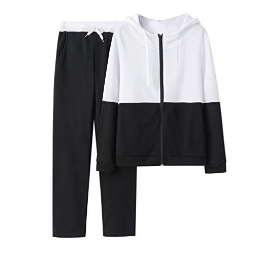 IQYU Jogginganzug Damen Baumwolle Set, Sportanzug Damen Warm Trainingsanzug Mit Kapuze 2 Teilig Freizeitanzug Sport Hoodie & Jogginghose Sportswear Herbst Winter Hausanzug FüR Running, Yoga, Gym von IQYU