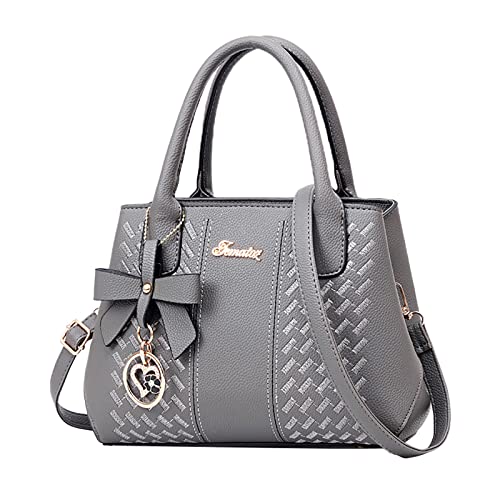 IQYU Kosmetik Taschen Damen Klein Klassische europäische und amerikanische Mode-Mutter-Handtasche mittleren Alters Lange Röcke Damen Winter Mit Taschen (Grey, One Size) von IQYU