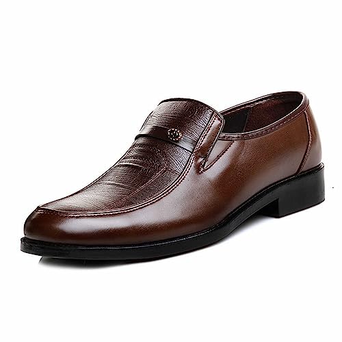 IQYU Lederschuhe FüR Herren,Herrenschuhe Mode Retro,üBerschuhe Leder Herren,Herren Leather Sneaker,Atmungsaktive Mode-Herrenschuhe Solide,Classic Business Lederschuhe,Herren Halbschuhe Casual von IQYU