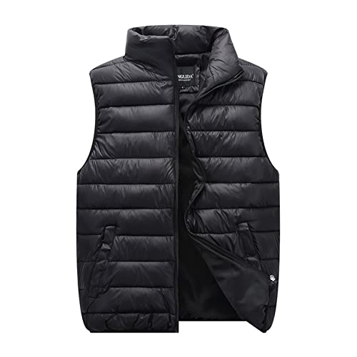 IQYU Leichte Steppweste Herren, Weste Herren Outdoor Daunenweste Stehkragen Sportweste Mit Reißverschluss Übergangsjacke Herbst Winter Warm Winterjacke Ärmellose Steppjacke-Winterweste Puffer Weste von IQYU