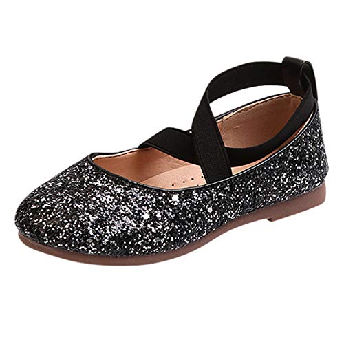 IQYU Mädchen Schuhe Ballerinas Prinzessin Schuhe Kinder Kleinkind Schuhe Paillette Tanzschuhe Ballerina Schuhe Abendschuhe Ballerina Hochzeit Mädchenschuhe Elegant leuchtende Einzelne Schuhe von IQYU