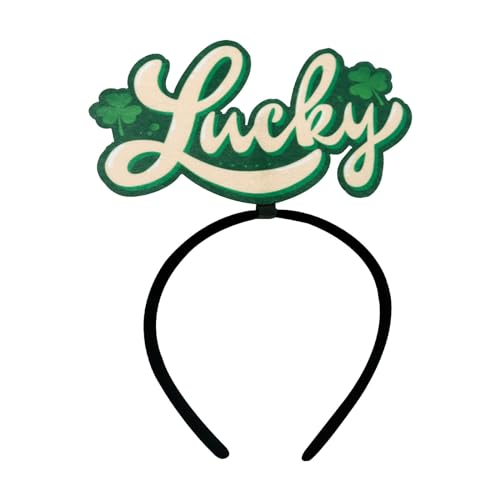 IQYU Paintball Schuhe St. Day Grünes irisches Stirnband für Erwachsene, Festival-Regenbogen-Stirnband Haarband Schwarz (Green, One Size) von IQYU
