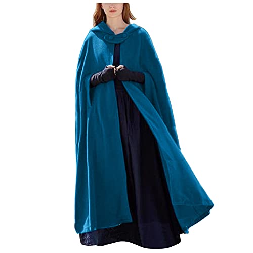 IQYU Poncho Damen Lang Mit Kapuze - Umhang Damen Elegant Poncho Cape Open Front Lange Cardigan Winddichte Jacke Trenchcoat Mantel Coat Outwear Lang Strickjacke-Longstrickjacke-Strickcardigan von IQYU
