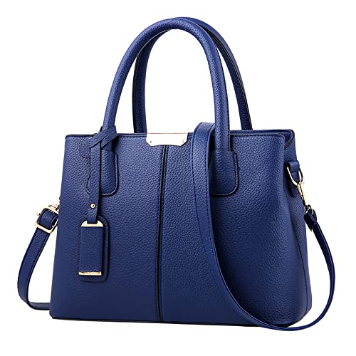 IQYU Reitzubehör Damen Taschen Handtasche für Frauen Geräumige Handtaschen Damen Geldbörse Satchel Schultertasche Tote Ledertasche Yoga Shorts Damen Kurz Mit Taschen (Dark Blue, One Size) von IQYU