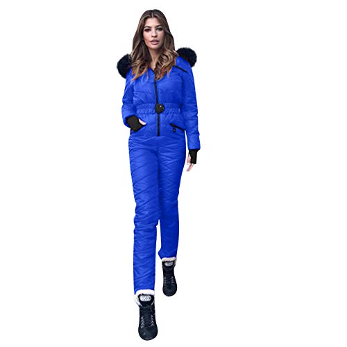 IQYU Schneeanzug Damen Einteilig: Schneeanzug Damen Warm Skianzug Winter Snowboardjacke Mit kapuze Skioverall-Snowboard Skisuit Einteiliger Ski-Overall Hoodie Warme Schnee-SkianzüGe Outdoor Ski-Anzug von IQYU