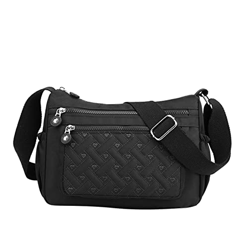 IQYU Schulterriemen Für Taschen Hellbraun Lässige Umhängetasche mit Taschen für Damen, wasserdichte Umhängetasche, Umhängetasche Sporthose Kurz Herren Taschen (Black, One Size) von IQYU