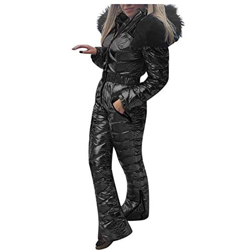 IQYU Skianzug Damen Einteiler Warm Schneeanzug Wasserdicht Schneeoverall Mit Fellkapuze Gürtel Snowboardjacke Lang Skijacke Thermo-Skibekleidung Warme Schnee-Jacke Skifahren Sätze Outdoor Jumpsuit IQYU Skianzug Damen Einteiler Warm Schneeanzug Wasserdicht Schneeoverall Mit Fellkapuze Gürtel Snowboardjacke Lang Skijacke Thermo-Skibekleidung Warme Schnee-Jacke Skifahren Sätze Outdoor Jumpsuit von IQYU