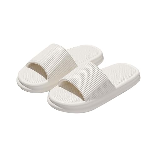 IQYU Slippers Damen Sommer Freizeit Haus Slides Klassische Liebespaar Pantoffeln Gummi Badelatschen Weiche rutschfest Flipflop Memory Schaum Wolkenschuhe Schnell Trocknend Duschpantoffeln von IQYU