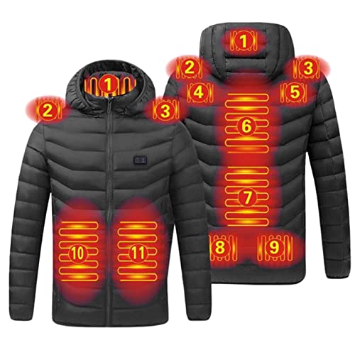 IQYU Sportjacke Herren Outdoor,Intelligente Heizungswinterjacke Aus Baumwolle,Softshelljacke Herren Mit Kapuze,Beheizte Baumwolljacke FüR MäNner,Cardigan Herren Mit ReißVerschluss,Herren Sakko von IQYU