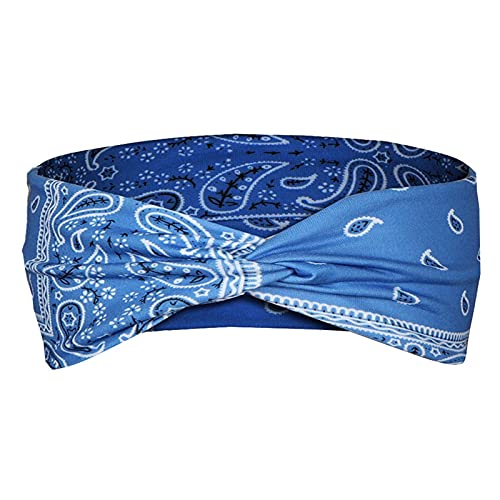 IQYU Stirnbänder Damen Winter Strick Elastisches Frauen-Band-Stirnband-Druck-Bandana-Wrap-Stirnband-Haar-Stirnband Stirnband Blau (Blue, S) von IQYU