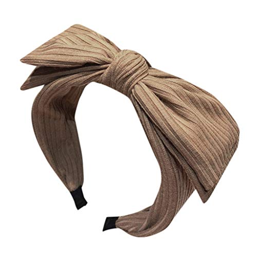 IQYU Stirnbänder Für Solid Bow Stirnband für Damen, kreatives Kopfbedeckungszubehör, Stirnband Wandern Damen Sommer (Khaki, One Size) von IQYU