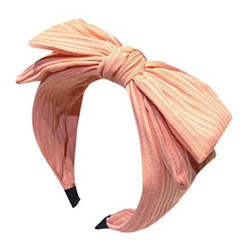 IQYU Stirnbänder Für Solid Bow Stirnband für Damen, kreatives Kopfbedeckungszubehör, Stirnband Wandern Damen Sommer (Pink, One Size) von IQYU