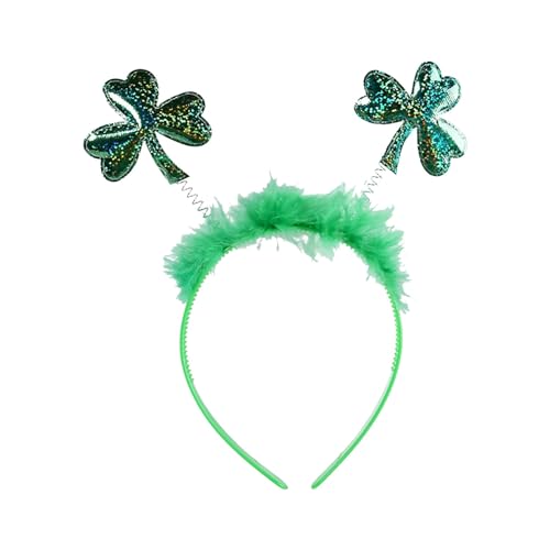 IQYU Stirnband Langlauf Damen St. Day Grünes irisches Stirnband für Erwachsene, Festival-Regenbogen-Stirnband Schlüsselanhänger Band (Black, A) von IQYU