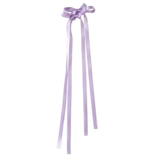 IQYU Stirnband Schweißband Herren Seidige Satin-Haarschleifen mit Quaste für Frauen, Quastenband, Schleife, Haarspangen für Pferdeschwanzhalter. Rote Haarschleife und schwarz-weiße (Purple, One Size) von IQYU