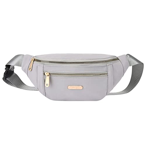 IQYU Umhängetaschen Schwarz Beliebte Frauen Gürteltasche Stoff Brust Umhängetasche Brusttasche Freizeittasche Klein Umhängetaschen Damen Schwarz (Grey, One Size) von IQYU