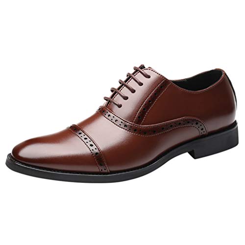 IQYU Wasserdicht Schuhe Herren 44 Schuhe zur Erhöhung der Körpergröße für Herren, 10 cm/8 cm/5 cm, Schuhe zur Erhöhung der Körpergröße, Dicke Sohle, Außenohr, Herren Schuhe (Zjsjm-A-Brown, 47) von IQYU