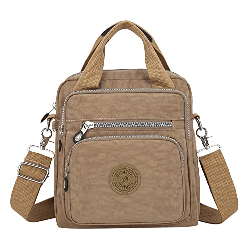 IQYU Wasserfeste Taschen Damen Multifunktionale Casual Crossbody Bag Damen Wasserdichte Casual Crossbody Bag Verstellbarer Schultergurt Wochenende Taschen (Beige, One Size) von IQYU