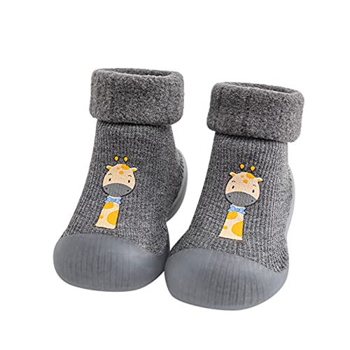 IQYU Weiche Baby Hausschuhe Winter Socken Babyschuhe Lauflernschuhe Mädchen- Kinder Schuhe Kleinkind Jungen Mädchen Lauflernschuhe Babyschuhe Warm Stricken Weiche Sohle Gummischuhe Socken von IQYU