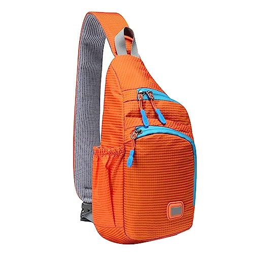 IQYU Weste Mit Taschen Schwarz Herren- und Damen-Outdoor-Umhängetasche mit Reißverschluss, Umhängetasche, Radfahren, Sporttasche, Bergsteigen, Reisen, kleiner Rucksack Schultergurt (Orange, One Size) von IQYU