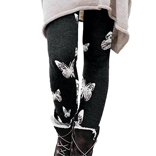 IQYU Winterleggins Bunt ThermoLeggins Damen Mit Motiv Thermoleggins Blickdicht Strumpfhosen Winter Thermo Laufhose Muster Yogahosen Baumwolle Warm Jogginghose MäDchen Freizeithose Winter Leggings von IQYU