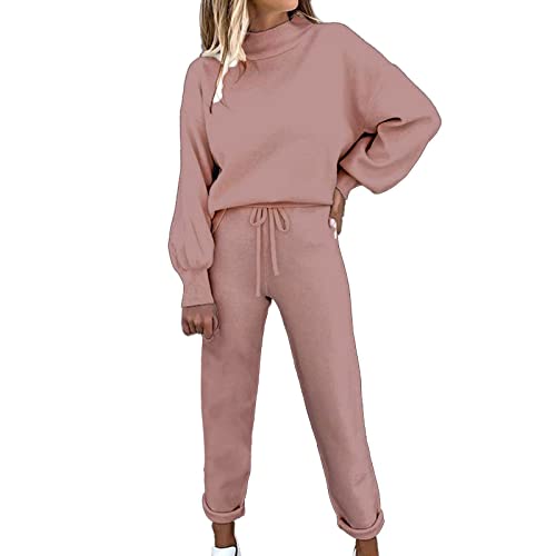 Jogginganzug Damen Set Baumwolle: Jogginganzüge Für Frauen Outdoor Freizeitanzug Elegant Warm Hausanzug Große Größen Trainingsanzug Oversize Hosenanzug Lange Jogginghose & Kapuzenpullover Sport-Anzug von IQYU