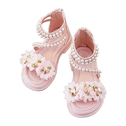 Kinder Baby MäDchen Sandalen Kristall RöMische Prinzessin Schuhe Mit Perle Blumen Sommerschuhe Kleines Kind/Mittlere Kind/GroßE Kinder Sandaletten Kinder ZurüCk ReißVerschluss Prinzessinnenschuhe von IQYU