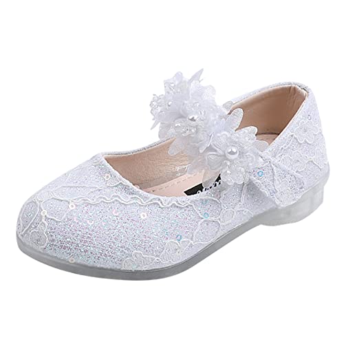 Kinder Schuhe FüR MäDchen - Mary Jane Schuhe Leder-Kinderschuhe Perle Blumen Prinzessin Schuhe Bequem Sommerschuhe rutschfest Krabbelschuhe Festliche MäDchenschuhe/Tanzschuhe Sandalen von IQYU