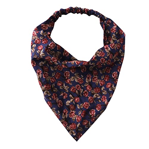 Kopftuch Damen Sommer Blumenhaarbandanas Kopftuch Frauen Bandana Print Haarschal Dreieck Haartuch mit Krawatten Kopftuch Fitness Stirnband Winter (B, One Size) von IQYU