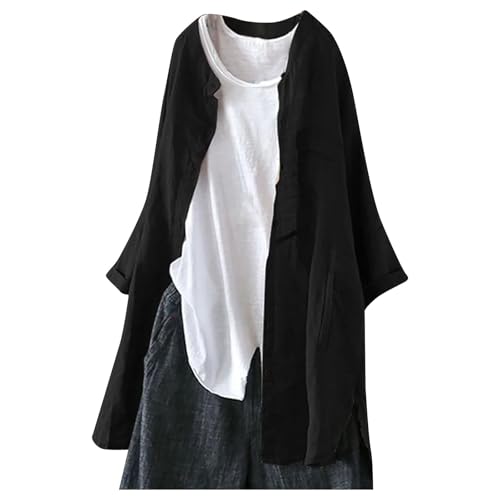 Leinenjacke Damen Sommer Leicht - Musselin Blusenjacke Weiß Leinenbluse Elegant Dünne Sommerjacke Mit Tasche Cardigan Langarmshirt Loose Leinenhemd Oversized Hemdjacke Blusen Oberteile Tops Hemdbluse Leinenjacke Damen Sommer Leicht - Musselin Blusenjacke Weiß Leinenbluse Elegant Dünne Sommerjacke Mit Tasche Cardigan Langarmshirt Loose Leinenhemd Oversized Hemdjacke Blusen Oberteile Tops Hemdbluse von IQYU