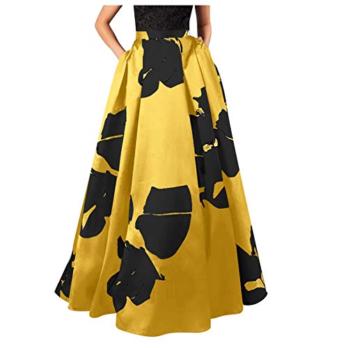 Maxirock Damen Lang Sommer: Boho Blumen-Strandrock Swing Rock-Maxirock Vintage Lange A-Linie Strandrock Chiffon-Rock Damenrock Freizeitrock-Sommerrock Boho-Maxi Langer Rock-Long Skirt Maxirock Damen Lang Sommer: Boho Blumen-Strandrock Swing Rock-Maxirock Vintage Lange A-Linie Strandrock Chiffon-Rock Damenrock Freizeitrock-Sommerrock Boho-Maxi Langer Rock-Long Skirt von IQYU