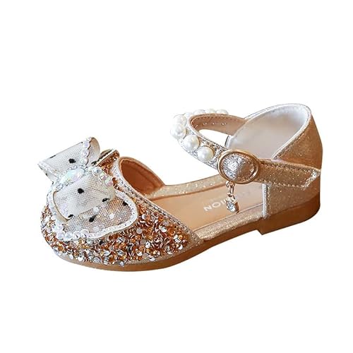 Prinzessinnen Schuhe Kinder Mädchen Rosa - Kinderschuhe Mädchen 27 Glitzer-Tanzschuhe Mary Jane Schuhe Strass-Steine Prinzessin Schuhe Baby Kristall Schuhe Festliche Hochzeit Schuhe Schulschuhe von IQYU