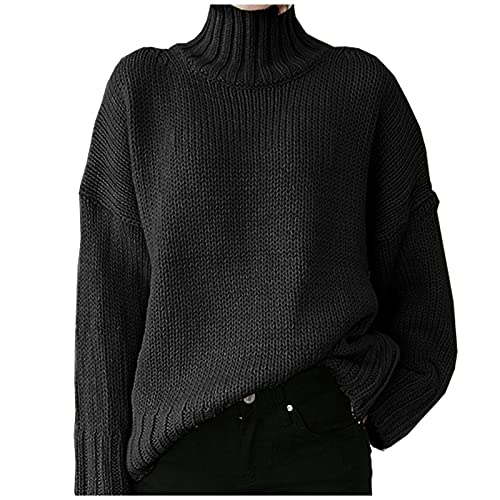 Pulli Damen Oversize Vintage - Rollkragenpullover Damen Grobstrickpullover Elegant Strickpullover Einfarbig Langarm Strickpulli Mit Rollkragen Winterpullover MäDchen Y2k Sweater Herbst Winter Oberteil Pulli Damen Oversize Vintage - Rollkragenpullover Damen Grobstrickpullover Elegant Strickpullover Einfarbig Langarm Strickpulli Mit Rollkragen Winterpullover MäDchen Y2k Sweater Herbst Winter Oberteil von IQYU