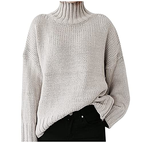 Pulli Damen Oversize Vintage - Rollkragenpullover Damen Grobstrickpullover Elegant Strickpullover Einfarbig Langarm Strickpulli Mit Rollkragen Winterpullover MäDchen Y2k Sweater Herbst Winter Oberteil Pulli Damen Oversize Vintage - Rollkragenpullover Damen Grobstrickpullover Elegant Strickpullover Einfarbig Langarm Strickpulli Mit Rollkragen Winterpullover MäDchen Y2k Sweater Herbst Winter Oberteil von IQYU