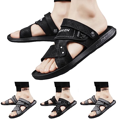 Sandalen Herren Praktische, Anti-Slip Strandsandalen, Badeschlappen Flache, Badesandalen Leicht Rutschfeste, Slippers Herren Mit Weichen Sohlen, Hausschuhe Herren Sandalen Komfortable von IQYU