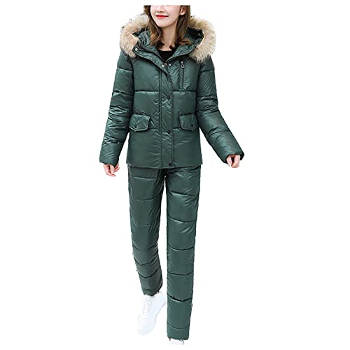 Skianzug Damen 2 Teilig Schwarz - Schneeanzug Damen Zweiteilig Snowboardjacke + Snowboardhose Winter Warm Skianzug Wasserdicht Skibekleidung Set Erwachsene Skisuit Ski-Anzug Schnee Skifahren SäTze von IQYU