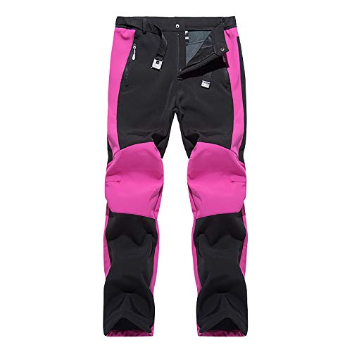 Softshellhose Damen Wasserdicht Atmungsaktiv Warm - Trekkinghose Herren Wasserdicht Winter Outdoorhose Fleece-Gefüttert Schneehose Outdoor Snowboardhose/Wanderhose Warm Schneehose/Thermohose, S-4Xl von IQYU