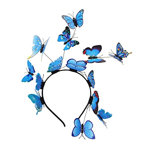 Sonnenbrille Sportband Frauen-Braut-Schmetterlings-Foto-Haarband-Haarschmuck Yoga Haarband (Blue, One Size) von IQYU