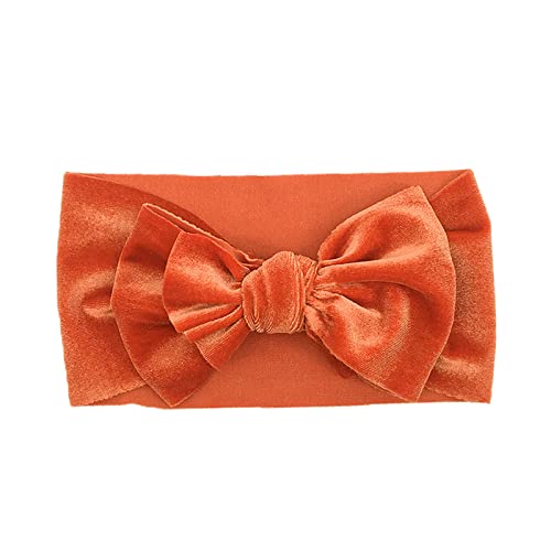 Stirnband Mit Haaren Neugeborenes Kleinkind Kinder Baby Mädchen Baby Stirnbänder Bögen geknotete weiche Headwraps Fotografie Requisiten Soft Tennis (Orange, One Size) von IQYU