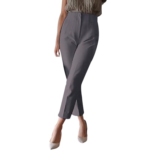 Stoffhose Damen 7/8 Sommer Elegant - Anzughose Damen High Waist Curvy Business-Hosen Einfarbig Arbeitshose Stretch Bürohose Elegant Sommerhose Dreiviertel Hose 3/4 Caprihose Palazzo Hose Freizeithose Stoffhose Damen 7/8 Sommer Elegant - Anzughose Damen High Waist Curvy Business-Hosen Einfarbig Arbeitshose Stretch Bürohose Elegant Sommerhose Dreiviertel Hose 3/4 Caprihose Palazzo Hose Freizeithose von IQYU