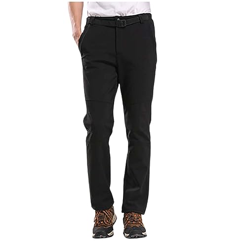 Wanderhose Damen Wasserdicht Gefüttert: Trekkinghose Damen Wasserdicht Atmungsaktiv Softshellhose Fleece-Gefüttert Wanderhose Winddicht Outdoor Trekkinghosen Fahrrad-Überziehhose Winter Funktionshose von IQYU