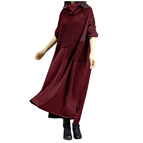 Winterkleid Damen Langarm Warm Elegant - Strickkleid Damen Winter Lang Rollkragen-Sweatkleid Vintage Rollkragenpullover Baumwolle Oversize Pulloverkleid Elegant Maxikleid Casual Pullikleid Sweater Winterkleid Damen Langarm Warm Elegant - Strickkleid Damen Winter Lang Rollkragen-Sweatkleid Vintage Rollkragenpullover Baumwolle Oversize Pulloverkleid Elegant Maxikleid Casual Pullikleid Sweater von IQYU
