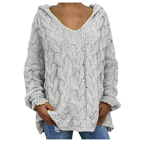 Zopfmuster Pullover Damen: Strickpullover Damen Oversize Grobstrick-Pullover Langarm Elegant Grobstrickpullover V-Ausschnitt Winterpullover Vintage Strickpulli Oversize Longpullover-Winterpullover Zopfmuster Pullover Damen: Strickpullover Damen Oversize Grobstrick-Pullover Langarm Elegant Grobstrickpullover V-Ausschnitt Winterpullover Vintage Strickpulli Oversize Longpullover-Winterpullover von IQYU
